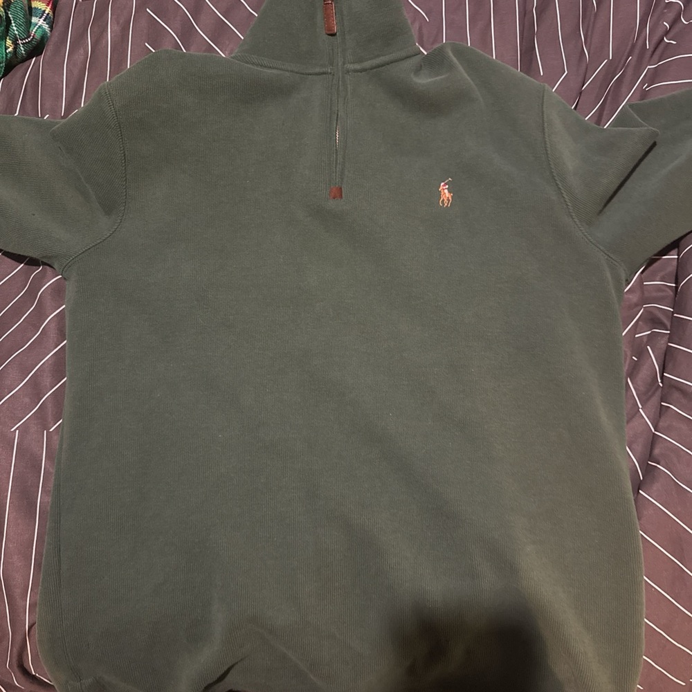 Polo by Ralph Lauren Men's Dark Green Zip-Up Sweater